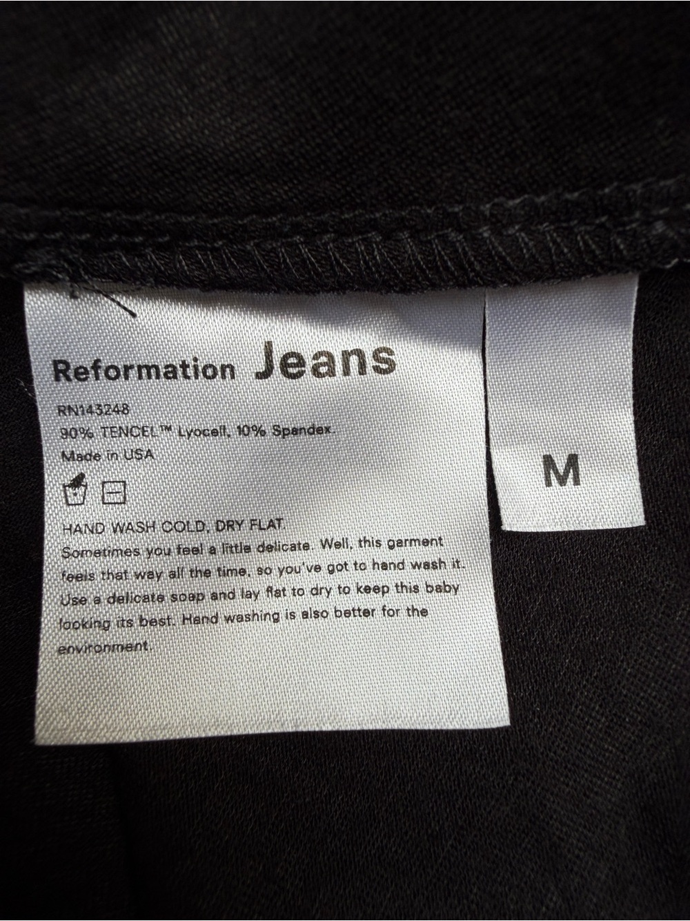 Reformation Jeans Black August Midi Dress w/ Tie - Medium - Excellent Condition - Picture 16 of 16